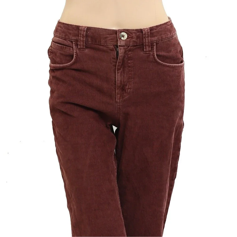 Free People We The Free Mid-Rise Cord Straight Leg Pants Jeans XS New 279400 - Picture 2 of 5